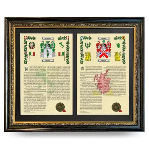 Double Armorial History Framed - Heirloom
