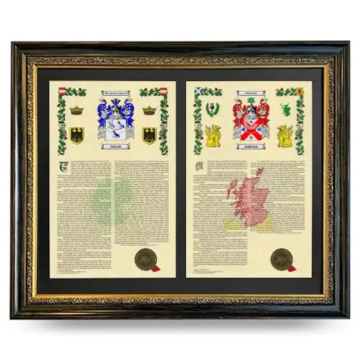 Double Armorial History Framed - Heirloom