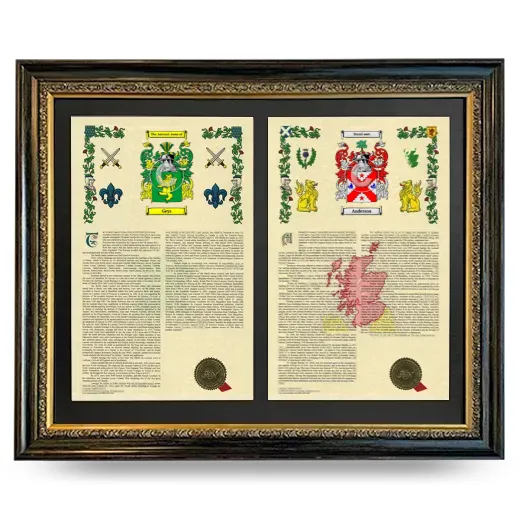 Double Armorial History Framed - Heirloom