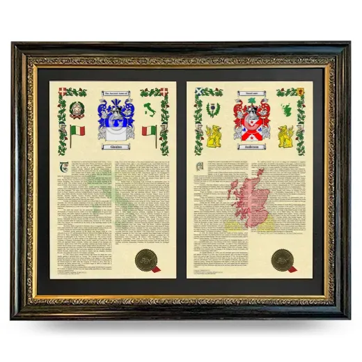 Double Armorial History Framed - Heirloom