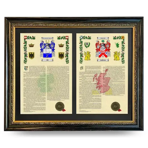 Double Armorial History Framed - Heirloom