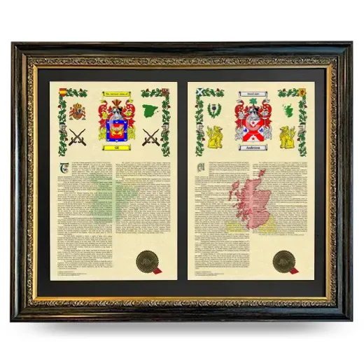 Double Armorial History Framed - Heirloom