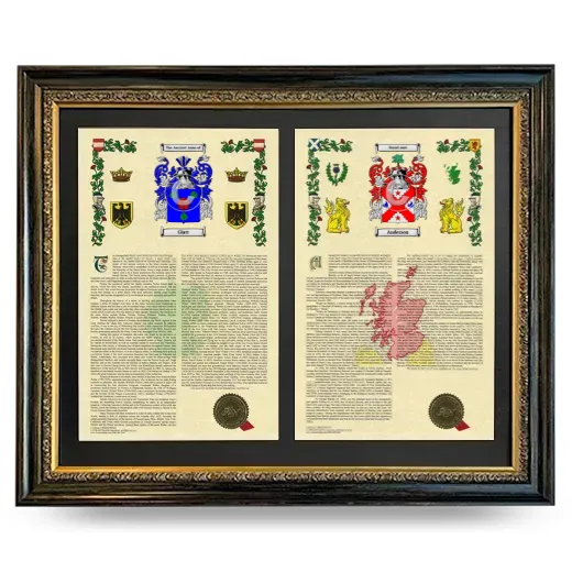 Double Armorial History Framed - Heirloom