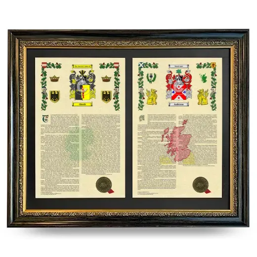 Double Armorial History Framed - Heirloom