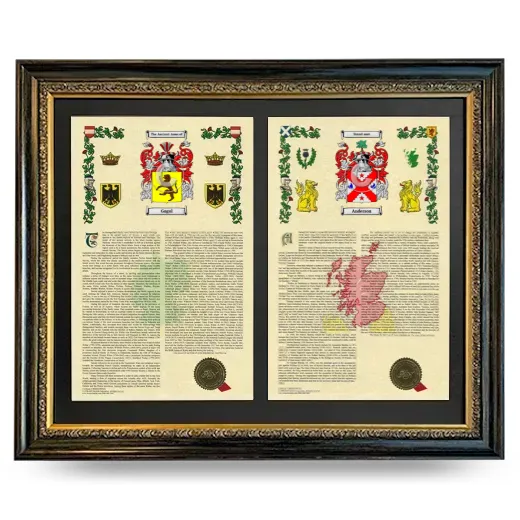 Double Armorial History Framed - Heirloom