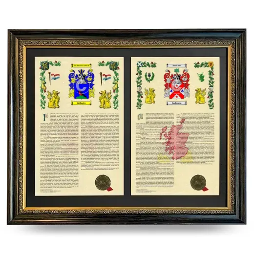 Double Armorial History Framed - Heirloom