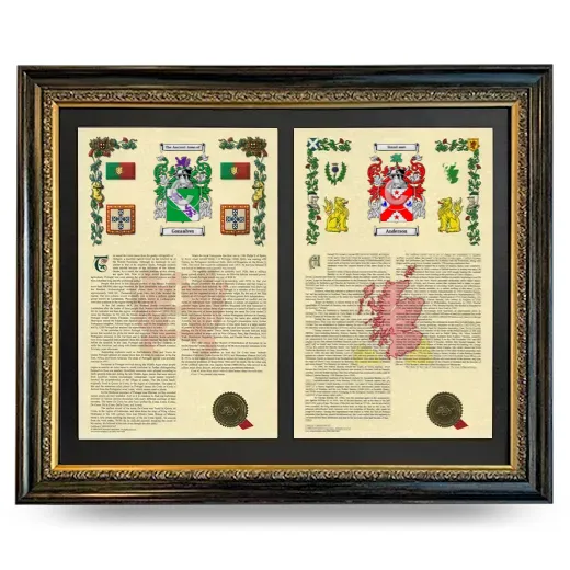 Double Armorial History Framed - Heirloom