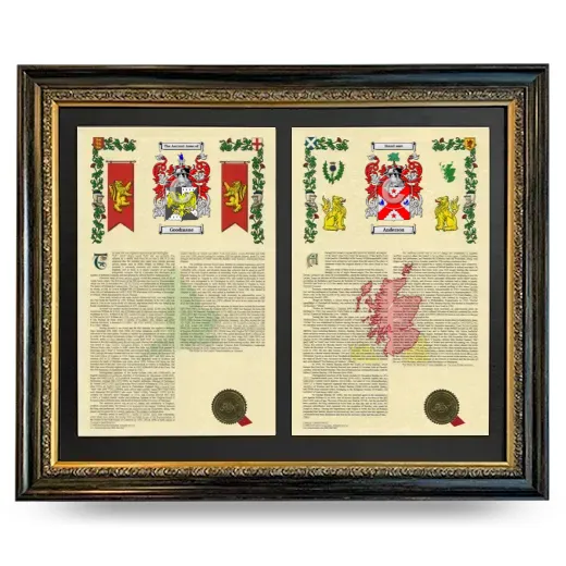 Double Armorial History Framed - Heirloom