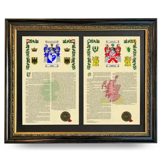 Double Armorial History Framed - Heirloom