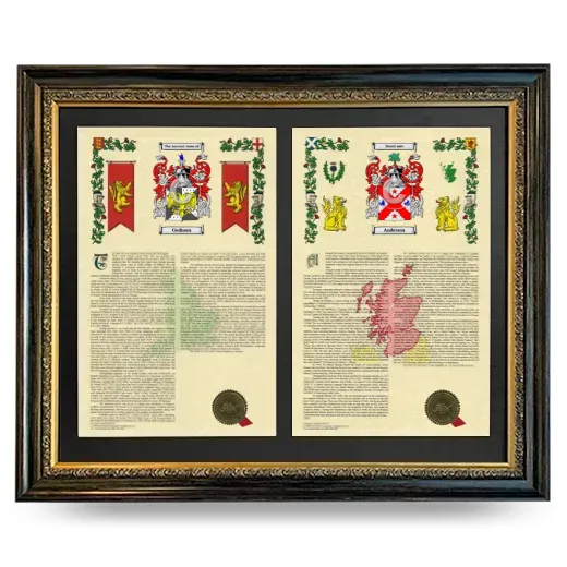 Double Armorial History Framed - Heirloom