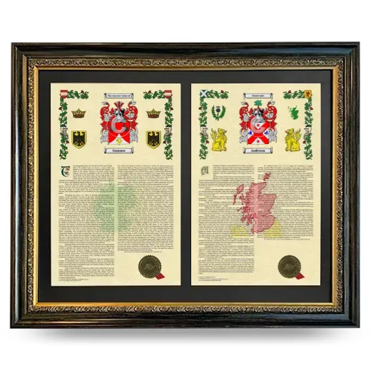 Double Armorial History Framed - Heirloom