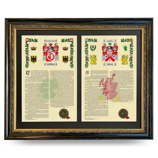 Double Armorial History Framed - Heirloom