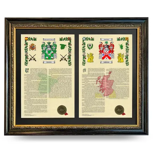 Double Armorial History Framed - Heirloom