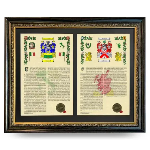 Double Armorial History Framed - Heirloom