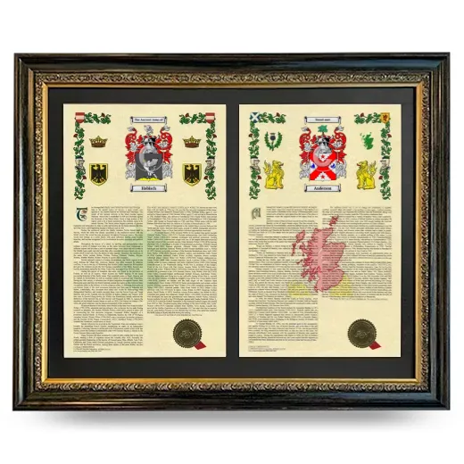 Double Armorial History Framed - Heirloom
