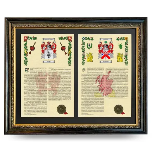 Double Armorial History Framed - Heirloom