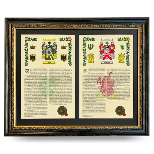 Double Armorial History Framed - Heirloom
