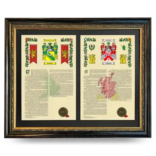 Double Armorial History Framed - Heirloom