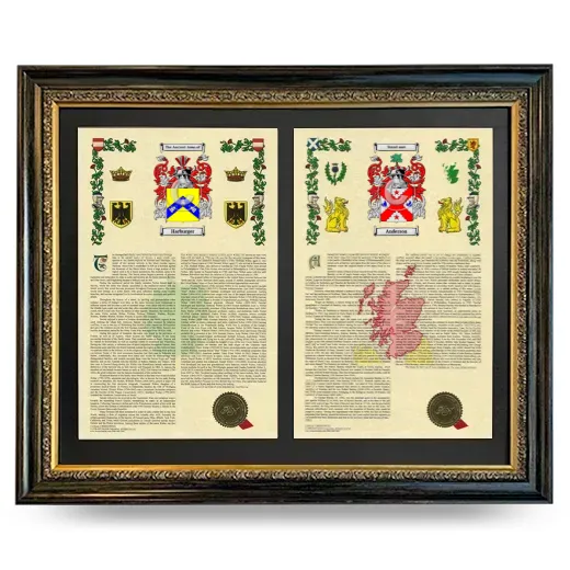 Double Armorial History Framed - Heirloom