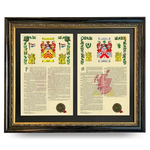 Double Armorial History Framed - Heirloom