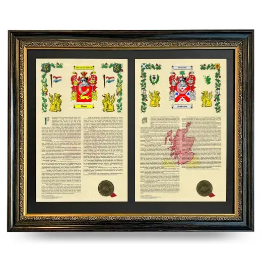 Double Armorial History Framed - Heirloom