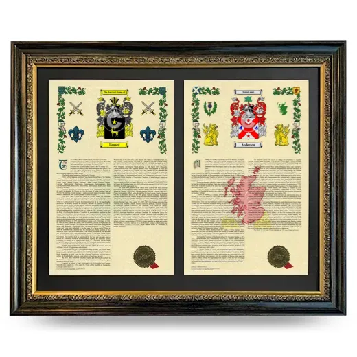 Double Armorial History Framed - Heirloom