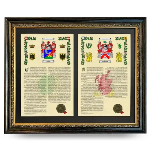 Double Armorial History Framed - Heirloom