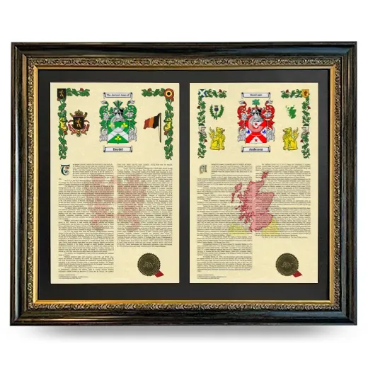 Double Armorial History Framed - Heirloom
