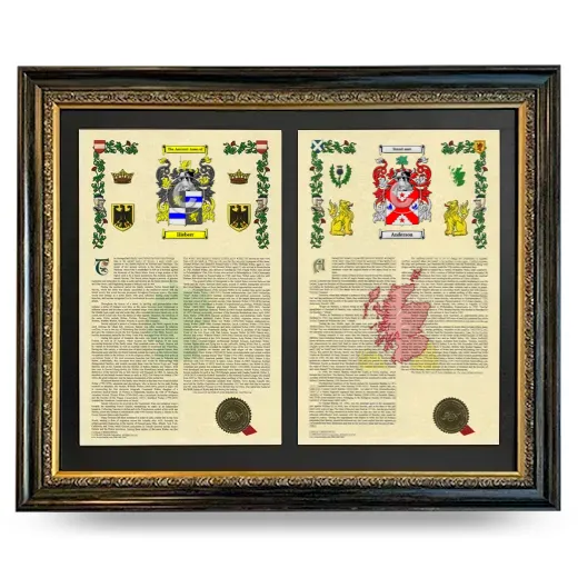 Double Armorial History Framed - Heirloom