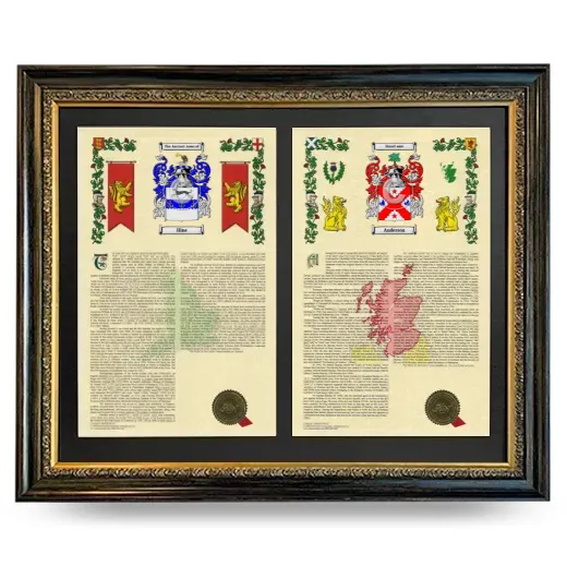 Double Armorial History Framed - Heirloom