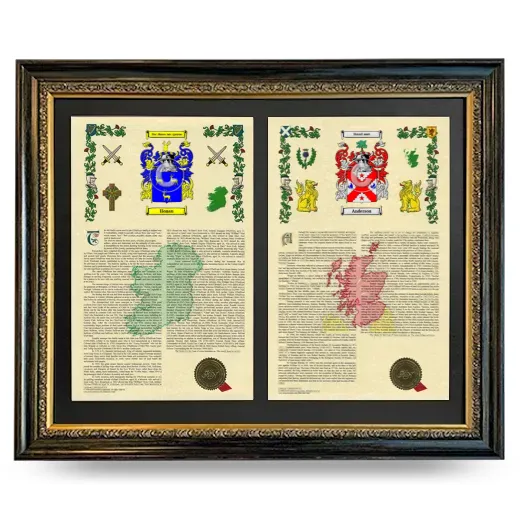 Double Armorial History Framed - Heirloom