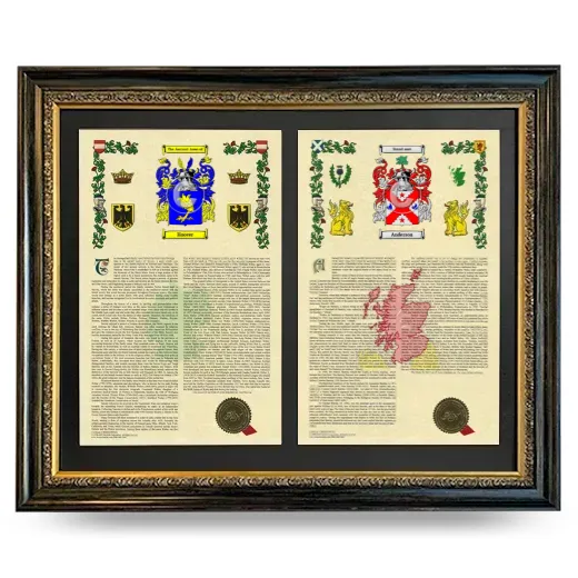 Double Armorial History Framed - Heirloom