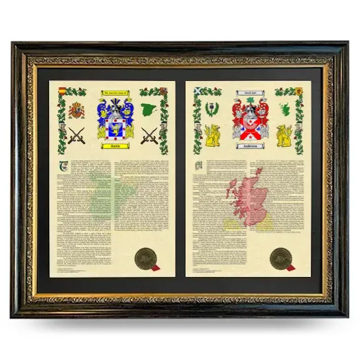 Double Armorial History Framed - Heirloom