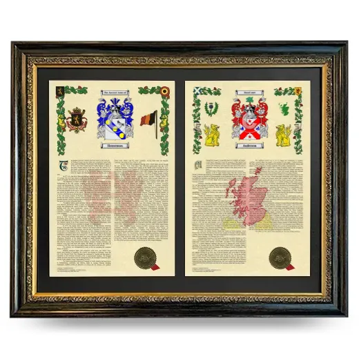 Double Armorial History Framed - Heirloom