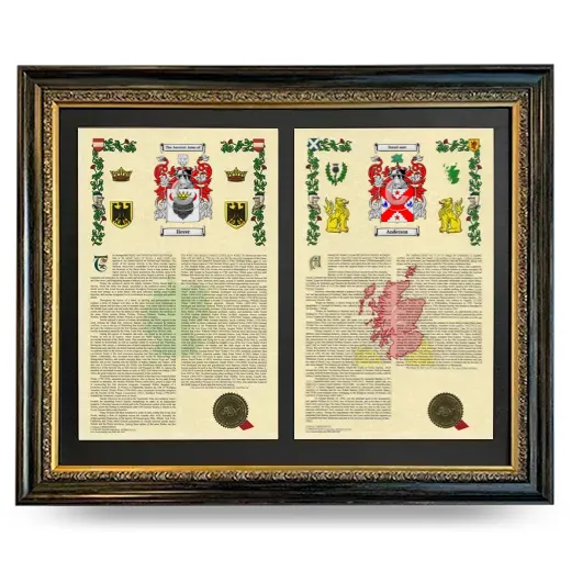 Double Armorial History Framed - Heirloom
