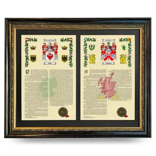 Double Armorial History Framed - Heirloom