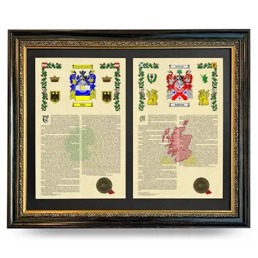 Double Armorial History Framed - Heirloom