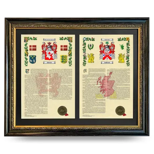 Double Armorial History Framed - Heirloom