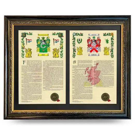 Double Armorial History Framed - Heirloom