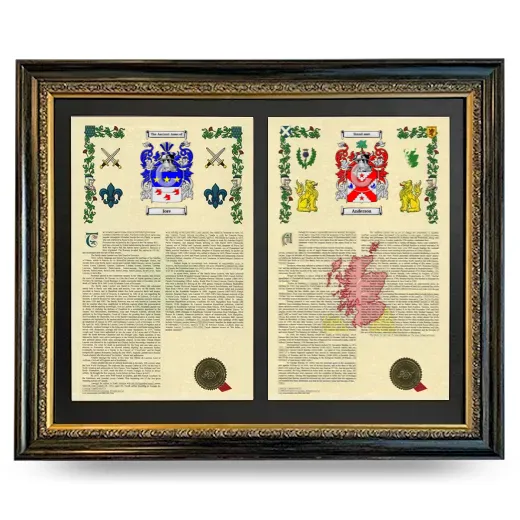 Double Armorial History Framed - Heirloom
