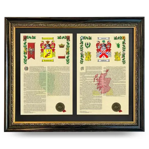 Double Armorial History Framed - Heirloom