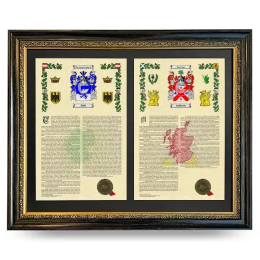 Double Armorial History Framed - Heirloom