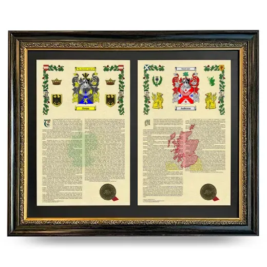 Double Armorial History Framed - Heirloom