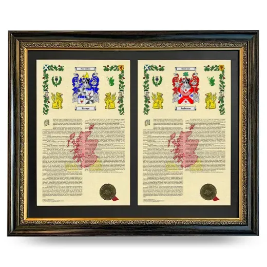 Double Armorial History Framed - Heirloom