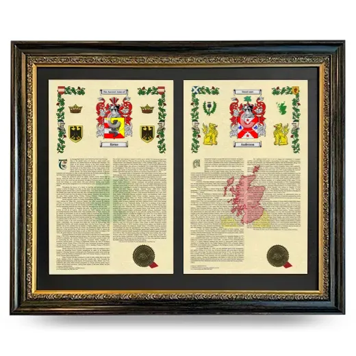 Double Armorial History Framed - Heirloom