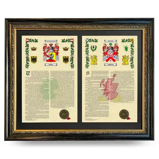 Double Armorial History Framed - Heirloom
