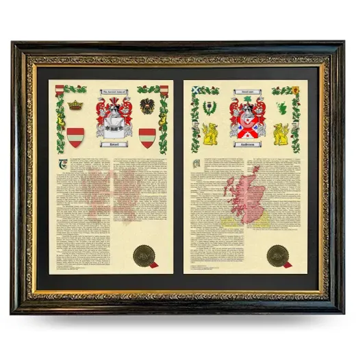 Double Armorial History Framed - Heirloom