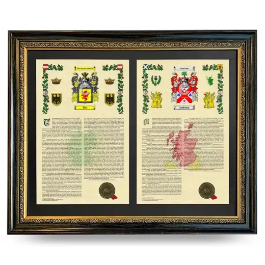 Double Armorial History Framed - Heirloom
