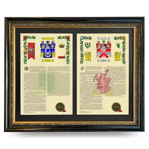 Double Armorial History Framed - Heirloom
