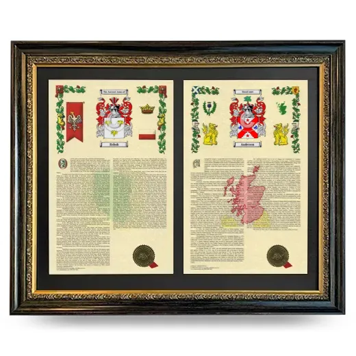 Double Armorial History Framed - Heirloom